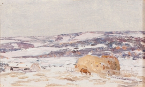 Зимний пейзаж со стогом, Дубовской Николай Никанорович