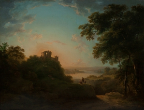 Деревенский пейзаж с пастухами около разрушенного замка, Абрахам Питер
