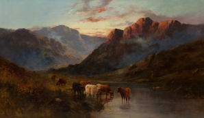 Северная Шотландия. Пейзаж со стадом, Де Бреански Альфред Фонтвиль