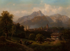 Вид на городок в предгорьях Альп, Вааген Адалберт
