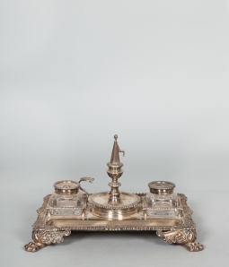 Чернильный набор из стерлингового серебра в Викторианском стиле, 