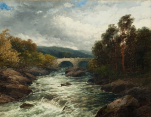 Пейзаж с каменным мостом и рекой, Смит Джон Брендон